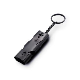 Stainless Whistle Double Tube- Black