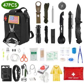 47Pcs Emergency Survival Kit- Black